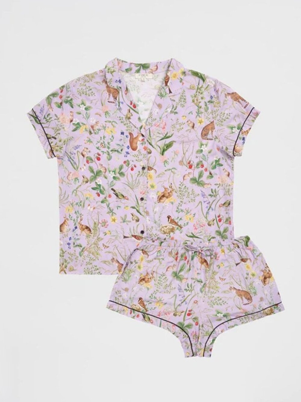 NEW Meadow Creature Lilac Short Pyjamas Woodland Creatures PJ Set Sz L
